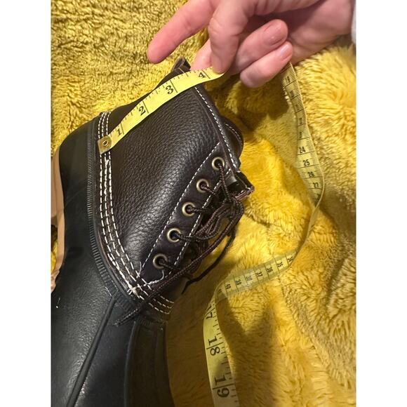 LL Bean Mens Dark Brown Leather Hunting Shoe Duck Boots 9M Vintage Outdoors rain - Picture 11 of 11